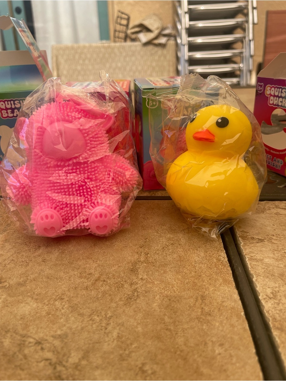 Pink Bear & Yellow Duck squishy Toys